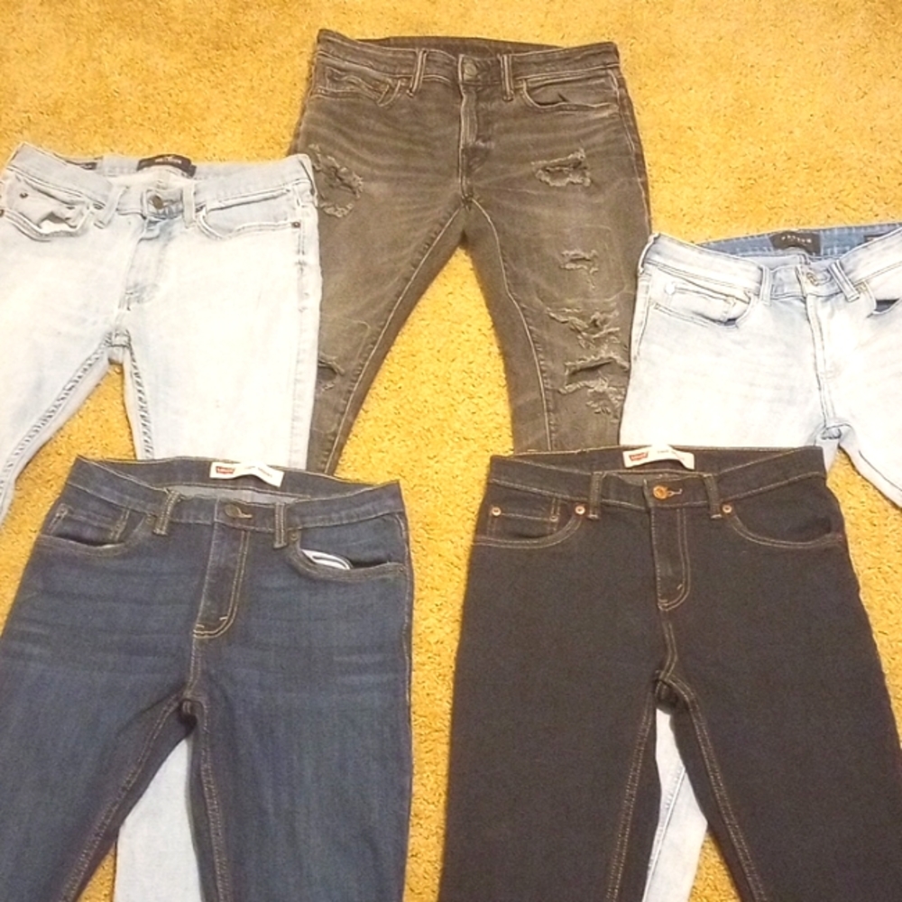 Five pairs of used brand skinny jeans